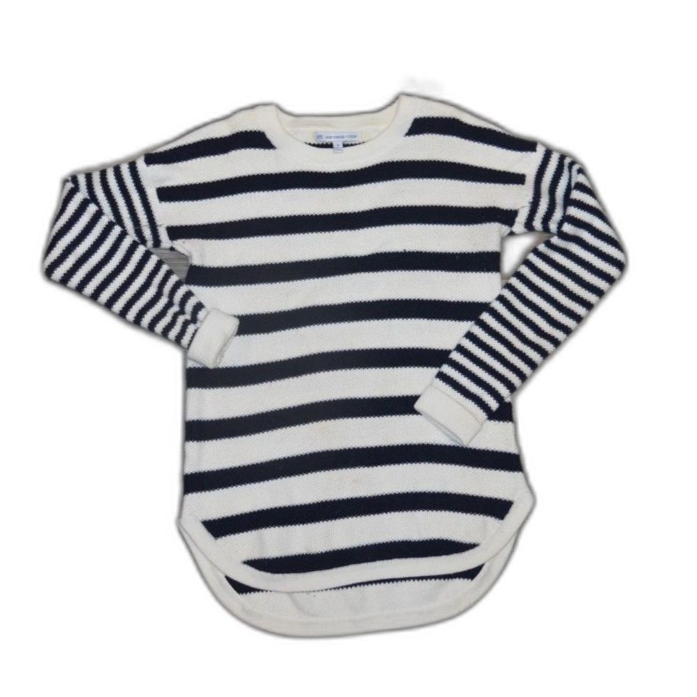 Southern Tide Stripes Stripe Rugby Knit Sweater in Marshmallow White Blue S